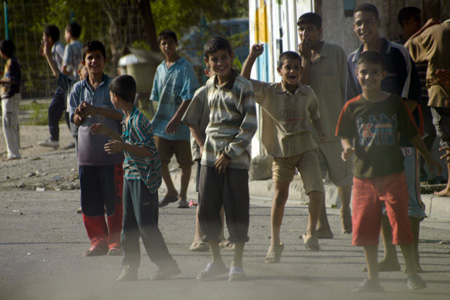 Iraqi Children Playing Soccer