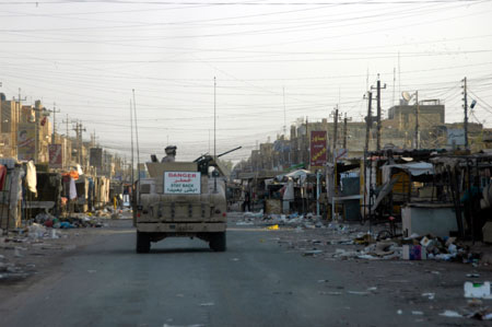 Quiet streets in Baghdad